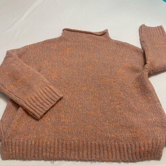 Madewell Pink Mock Neck Wool Alpaca Sweater Size Small - Picture 6 of 8